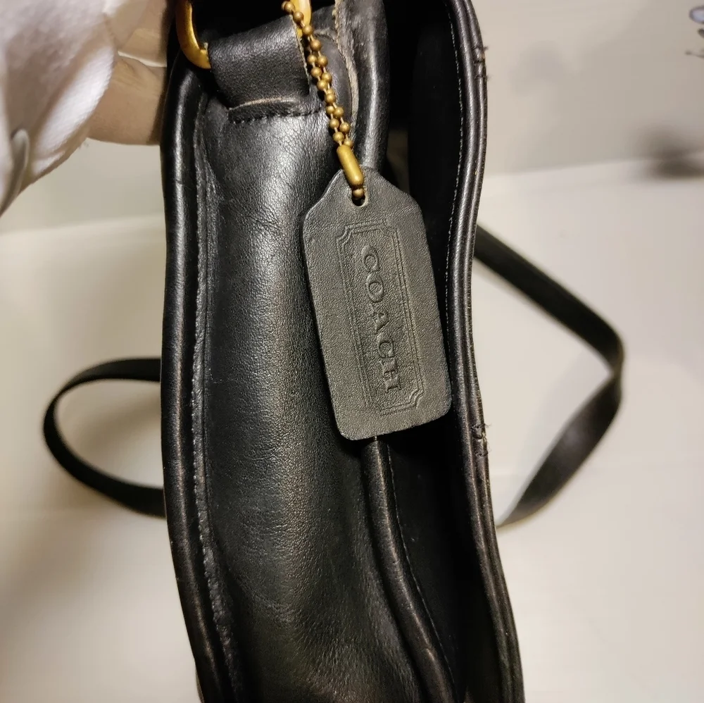 Vintage 90s Coach Tribeca Flap Bag #9092 made in USA in Black